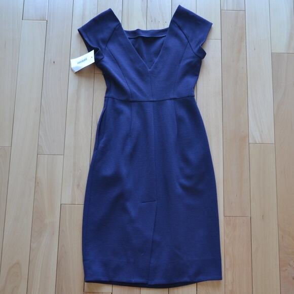 Diane Von Furstenberg Midi Dress Navy Blue Size 0 - Picture 3 of 5